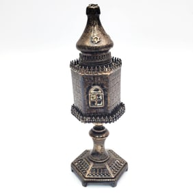 Judaica Vintage Sterling Silver Besamim Tower