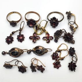 Lot of 11 Garnets Jewelry Items