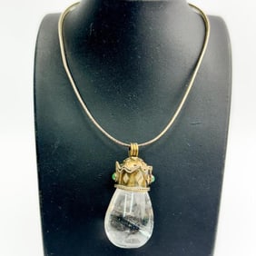 Sterling Silver & Large Rock Crystal Necklace