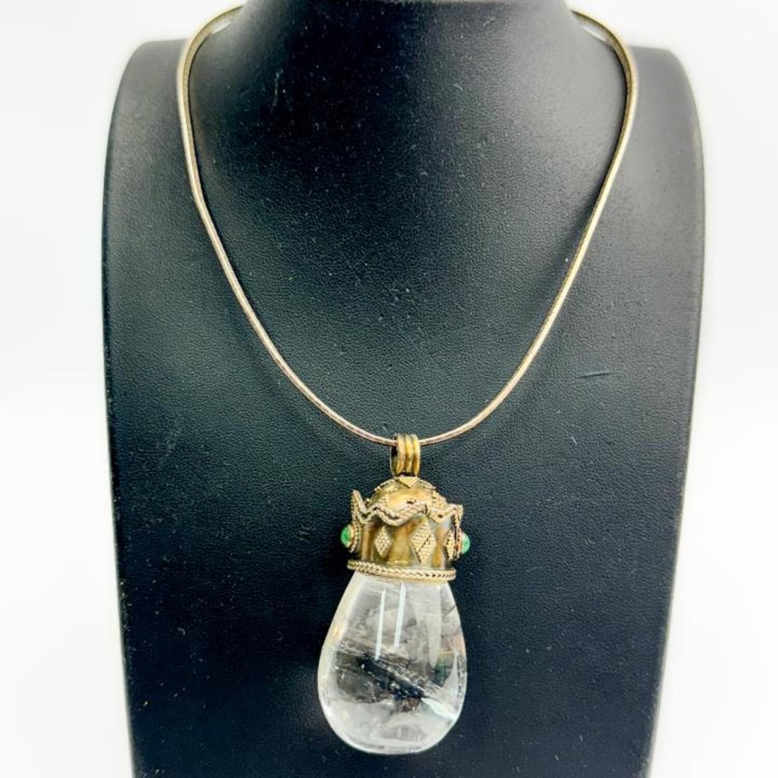 Sterling Silver & Large Rock Crystal Necklace (1 of 6)