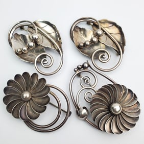 3 Georg Jensen USA Sterling Silver Brooches