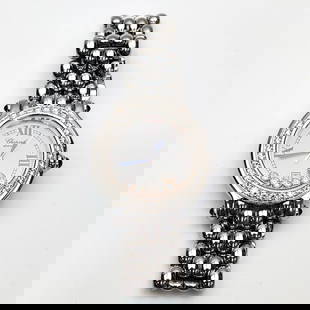 Chopard Happy Sport Ladies Watch w/ Diamond Bezel: Chopard Happy Sport Ladies Watch w/ Diamond Bezel & 7 Floating Diamonds. Stainless Steel. Fully Marked & Numbered. Condition: Generally Very Good. Please Note- We Do Not Guarantee the Workability or M