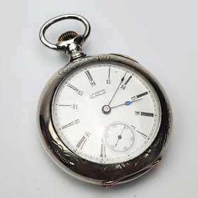 Antique Waltham Sterling Silver Pocket Watch