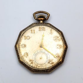 Antique 14K Gold Swiss Wadsworth Pocket Watch