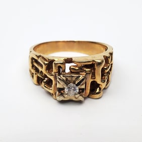 Men's 14K Gold & Diamond Ring