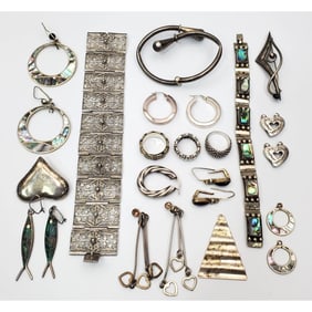 Large Lot of Sterling Silver Jewelry Items