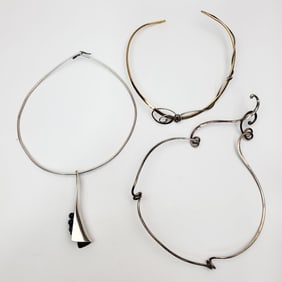 3 Unusual MCM Sterling Silver Necklaces