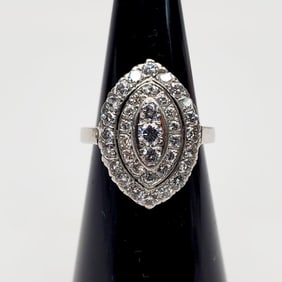 Vintage Art Deco Style Platinum & Diamonds Ring