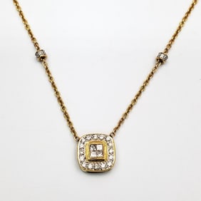 14K Yellow Gold & Diamonds Necklace