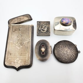 Lot of 5 Silver Boxes