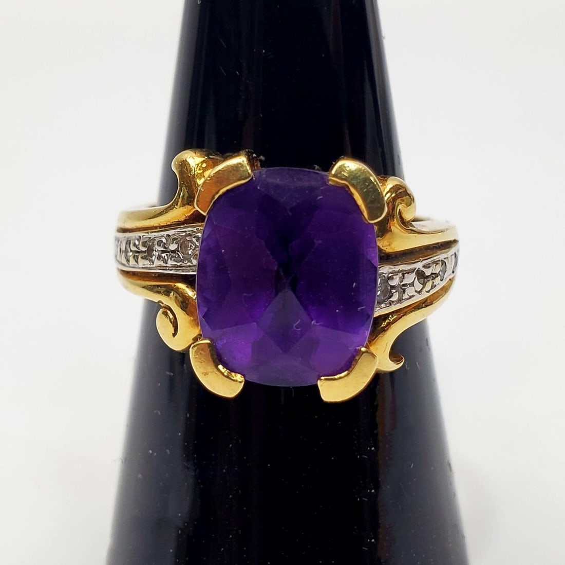 Vintage 18K Gold & Large Amethyst Ring (1 of 5)