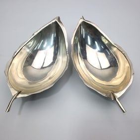 Pair MCM Sciarrotta Sterling Silver Footed Bowls