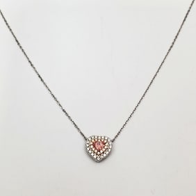 18K White & Rose Gold & Pink Diamond Necklace