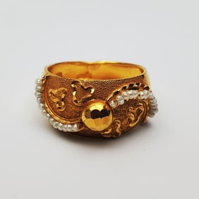 21K Gold & Pearl Ring