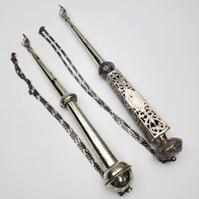Lot of 2 Judaica Silver Torah Pointers