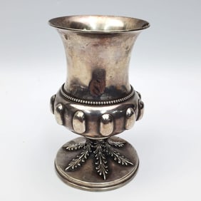 Heavy Judaica Sterling Silver Kiddush Cup