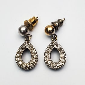 Pair of 14K Gold & Diamonds Earrings