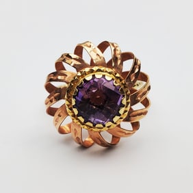 14K Gold & Amethyst Ring