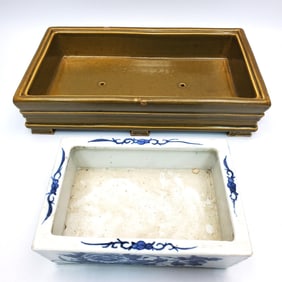 Lot of 2 Chinese Flower Boxes