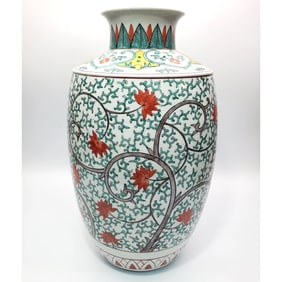 Large Chinese Enameled Porcelain Vase