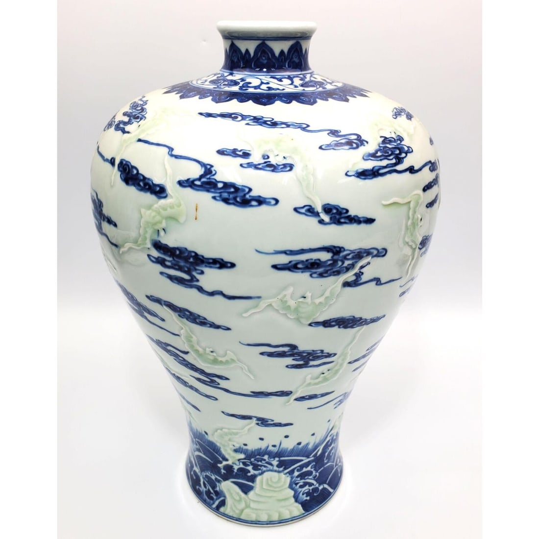 Fine Chinese Large Signed Blue & White Vase (1 of 5)
