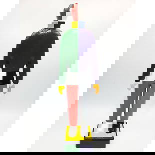 After Kazimir Malevich, Ukranian (1879-1935): After Kazimir Malevich, Ukranian (1879-1935) Painted Papier Mache Sculpture. "Sportsman" Dated 1996. Made for The Guggenheim Museum. Marked "Guggenheim Museum 1996 SRGF on The Underside. Condition: Ge