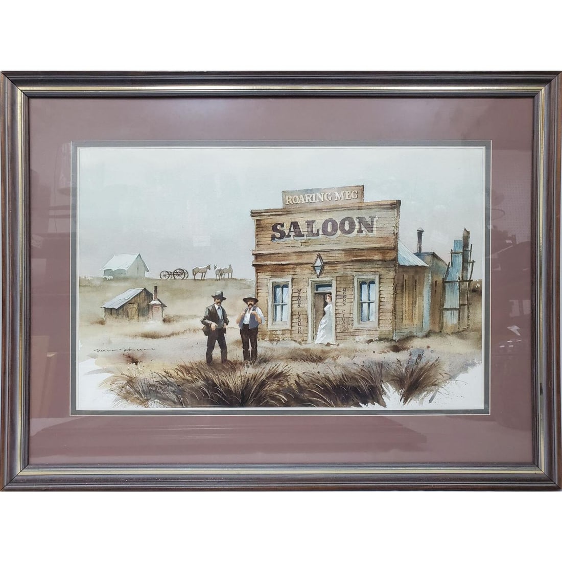Garrick Tremain, New Zealand (b.1941) Painting: Garrick Tremain, New Zealand (b.1941) Painting Watercolor on Paper. "Roaring Meg Saloon". Signed Lower Left. Framed Under Glass. Has Not Been Examined Out of Frame. Condition: Generally Very Good. Dim
