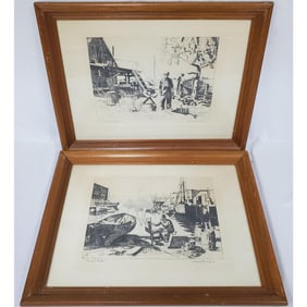 Lionel Barrymore, American (1878-1954) 2 Etchings