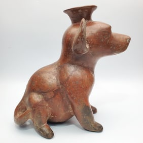 Pre-Columbian Colima Pottery Dog Vessel
