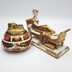 Royal Crown Derby English Porcelain Lighter Holder