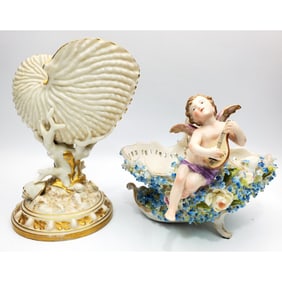 Lot of 2 Antique Porcelain Items