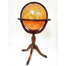 Vintage Illuminated Globe by Replogle w/ Wood Base