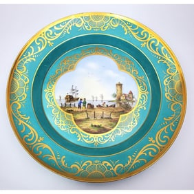 Antique KPM German Porcelain Large Plate