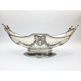 Antique Dutch 800 Silver Reticulated Large Bowl