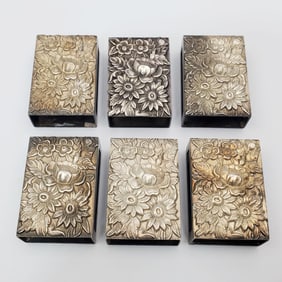6 Antique S. Kirk & Son Sterling Silver Match Box