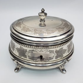 Antique Continental 800 Silver Silver Tea Caddy