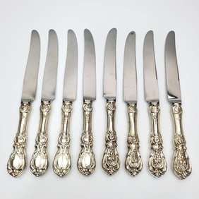 Set of 8 Francis I Sterling Silver Dinner Knives