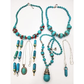 Group Lot of Probably Turquoise Jewelry Items