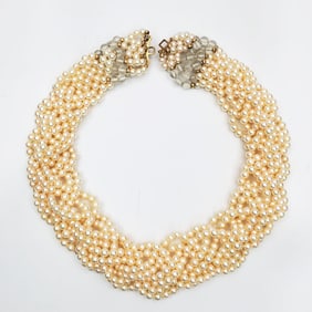 14K Gold, Pearl & Glass Necklace