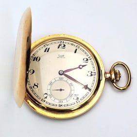 14K Gold Pocket Watch by Paul Ditisheim for Solvil
