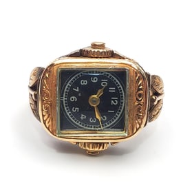 Antique 14K Gold Mechanical Ring Watch