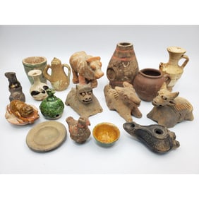 Lot of 17 Chinese Tang Dynasty Pottery Items