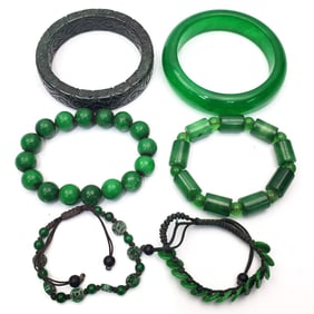 Lot of 6 Chinese Probably Jade Bracelets