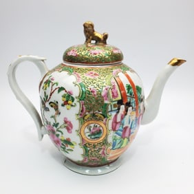 Antique Chinese Famille Rose Porcelain Teapot