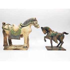 Lot of 2 Chinese Horse Figures