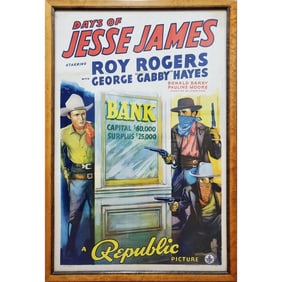 Vintage 1939 Original Movie Poster "Days of Jesse James"