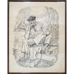 John Falter, American (1910-1982) Pencil Drawing