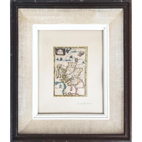 Antique 1683 Signed Map of Scotland by Mallet