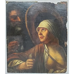 17/18th C. Old Master Painting Oil on Board.