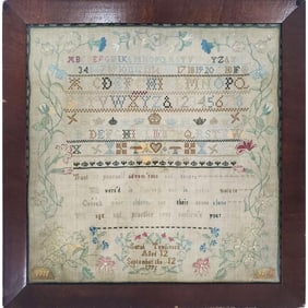 Rare Antique Sampler Dated September 12th, 1776